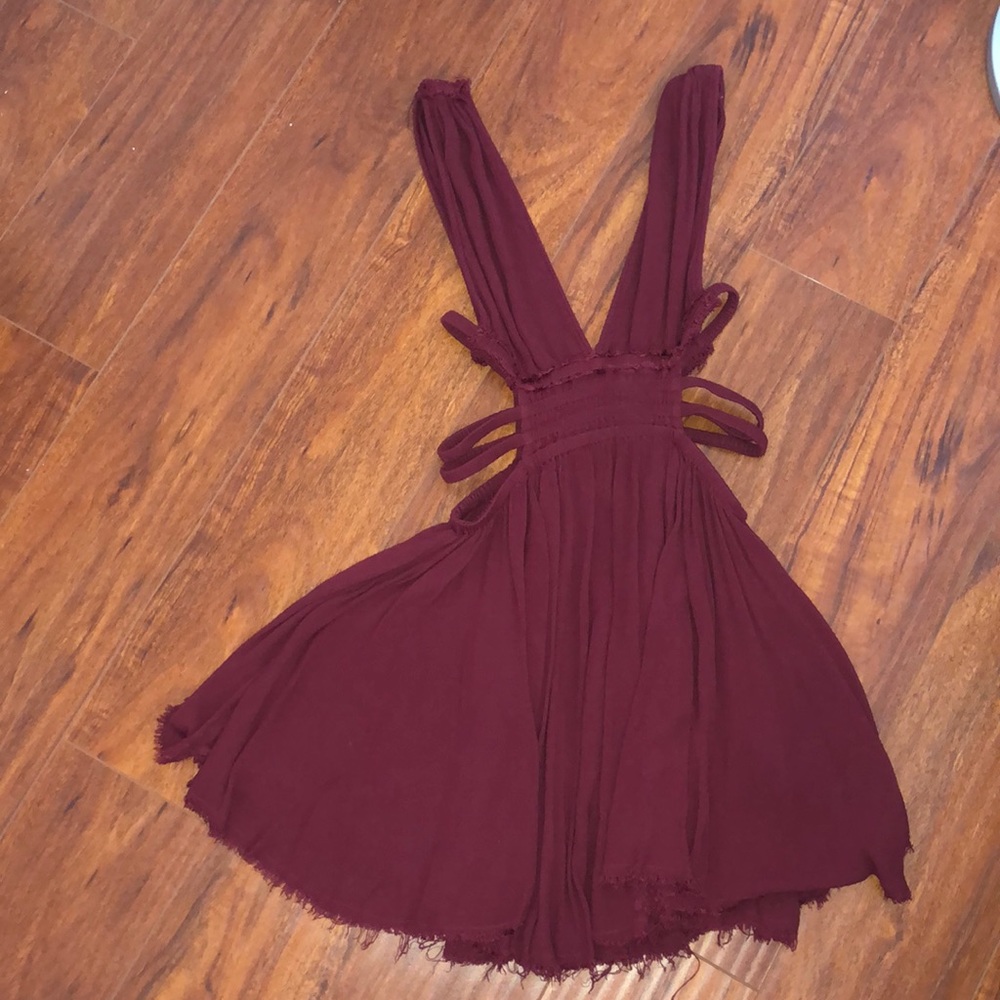 Free People burgundy mini dress